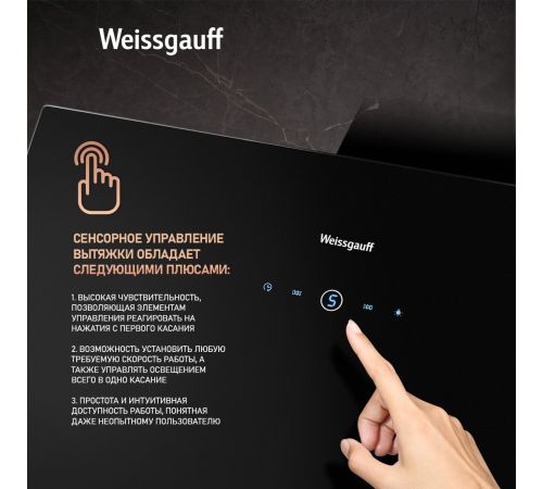 Кухонная вытяжка Weissgauff Alcor TC BL Inverter Wi-Fi