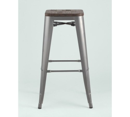 Табурет Stool Group TOLIX WOOD барный серебристый матовый
