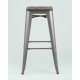 Табурет Stool Group TOLIX WOOD барный серебристый матовый