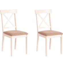 Стул TetChair Golfi 2 2шт, дерево гевея/Ivory White/коричневый/золотой