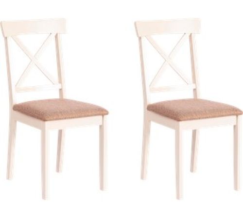 Стул TetChair Golfi 2 2шт, дерево гевея/Ivory White/коричневый/золотой