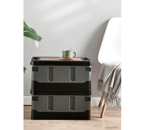 Органайзер для хранения Happy Home складной усиленный со столиком HH-006 60 л черный