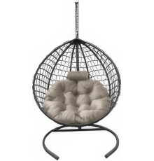 Подвесное кресло Craftmebel Кокон Капля Премиум бежевый/графит