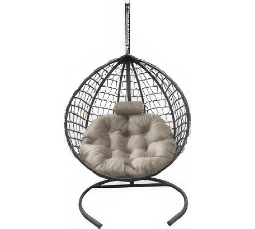 Подвесное кресло Craftmebel Кокон Капля Премиум бежевый/графит