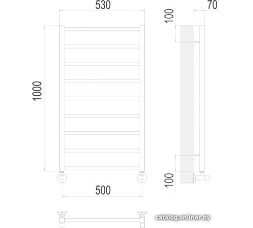 Полотенцесушитель TERMINUS Контур П9 500х1000