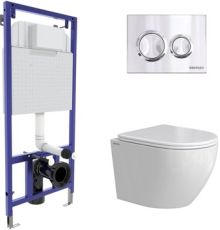 Унитаз подвесной Berges Wasserhaus Okus Rimless 043389 с сиденьем