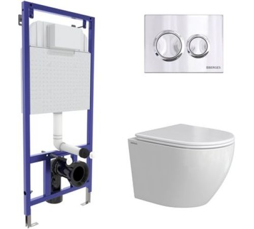 Унитаз подвесной Berges Wasserhaus Okus Rimless 043389 с сиденьем