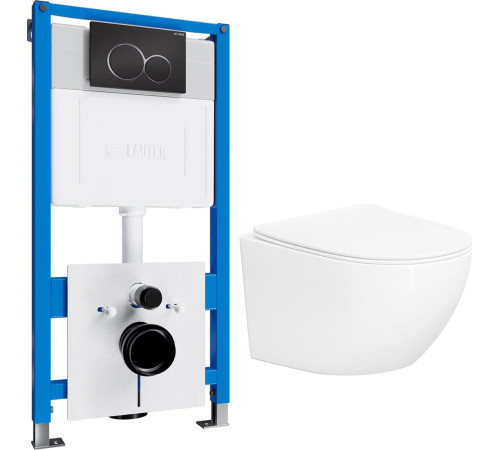 Унитаз подвесной Lauter Sulzdorf с микролифтом и кнопкой смыва 219704E белый/черный