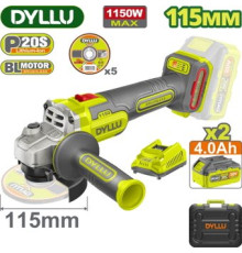 Угловая шлифмашина Dyllu DTLAPB522 с 2-мя АКБ, кейс