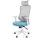 Кресло CHAIRMAN CH563 ткань/сетка, белый/бирюзовый