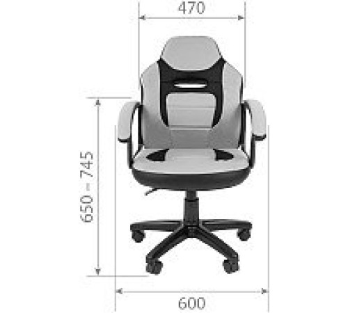 Игровое геймерское кресло CHAIRMAN Kids 110 экопремиум, черный/голубой