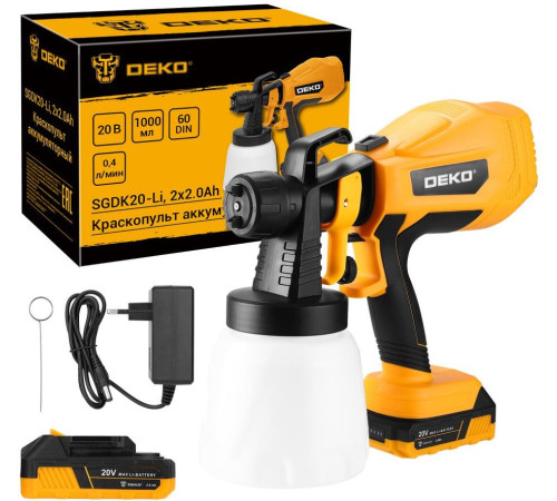 Краскораспылитель Deko SGDK20-Li 086-1020 с 2-мя АКБ