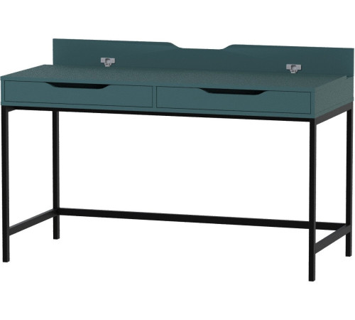 Офисный стол Mio Tesoro Ингар D 132 серо-бирюзовый/черный