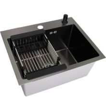 Кухонная мойка Wisent WS-35044B/GER013 с сифоном, дозатором и коландером