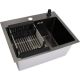 Кухонная мойка Wisent WS-35044B/GER013 с сифоном, дозатором и коландером