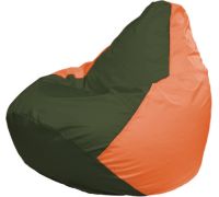 Кресло-мешок Flagman Груша Макси Г2.1-56 оранжевый/оливковый темный