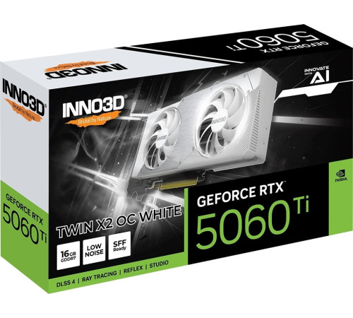Видеокарта Inno3D GeForce RTX 5060 Ti 16GB Twin X2 OC White N506T2-16D7X-191073W
