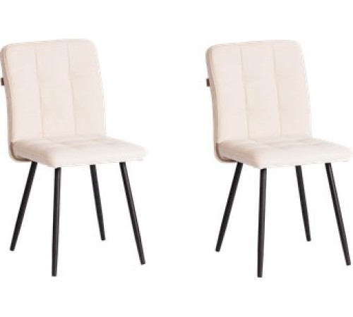 Стул TetChair Medeo LT велюр, молочный/черный, 2 шт
