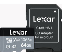 Карта памяти Lexar microSDXC LMS1066064G-BNANG 64GB с адаптером