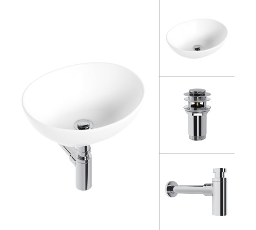 Умывальник Lauter 21652 + клапан 21190CH + сифон 21635CH хром