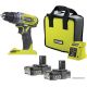 Ударная дрель-шуруповерт Ryobi R18PD2-220S 5133004459 с 2-мя АКБ, сумка