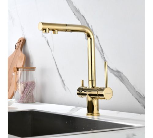 Смеситель Paulmark Serpentine SE213222-G золото