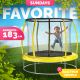 Батут Sundays Favorite Premium 6FT желтый, с сеткой