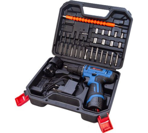 Дрель-шуруповерт Edon CF-1201 с 2-мя АКБ, кейс, набор оснастки
