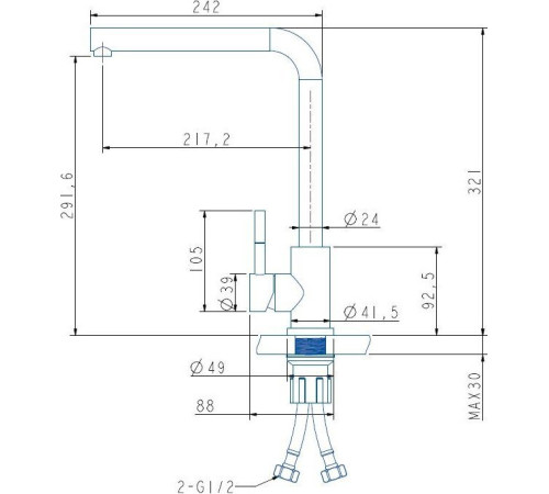 Смеситель ARFEKA Isis 308 черный