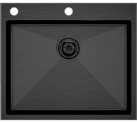 Кухонная мойка Paulmark Kroner-Edge 59 PM775951-GM вороненая сталь