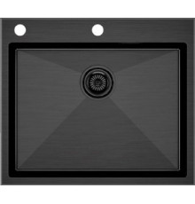 Кухонная мойка Paulmark Kroner-Edge 59 PM775951-GM вороненая сталь