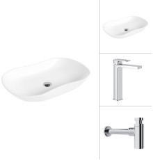 Умывальник Lauter 21570 + Cascade 21СК0655C с сифоном 21635CH хром