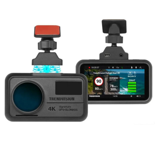 Видеорегистратор-радар детектор-GPS информатор 3в1 TrendVision Hybrid Signature Real 4K