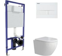 Унитаз подвесной Berges Wasserhaus Okus Rimless + Visam Slim 525 EX-043388 с сиденьем