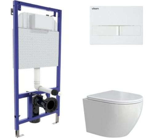 Унитаз подвесной Berges Wasserhaus Okus Rimless + Visam Slim 525 EX-043388 с сиденьем