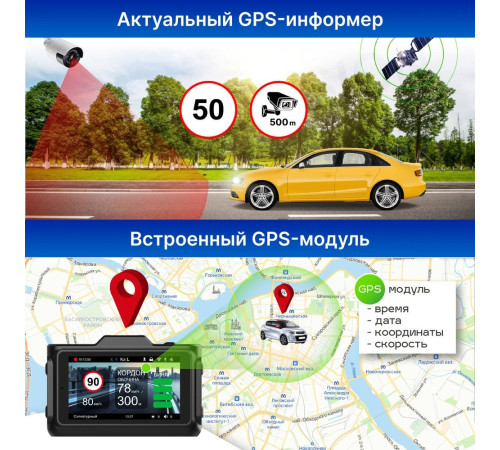 Видеорегистратор-навигатор-радар детектор 3в1 TrendVision Combo F10