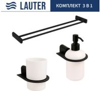 Набор аксессуаров для ванной Lauter 21SH2062 + 21SH42092 + 21SH42022 Matt Black, 3 предмета