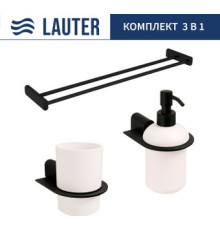 Набор аксессуаров для ванной Lauter 21SH2062 + 21SH42092 + 21SH42022 Matt Black, 3 предмета