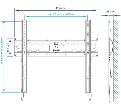 Кронштейн для телевизора Kromax FLAT-3 NEW черный