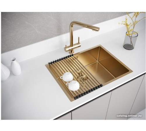 Кухонная мойка Paulmark Next 58 Uni PM215844-BG золото/брашированное золото