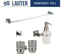 Набор аксессуаров для ванной Lauter 21SH6081 + 21SH6171 + 21SH6091 + 21SH6011 Chrome, 4 предмета