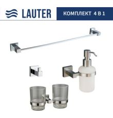 Набор аксессуаров для ванной Lauter 21SH6081 + 21SH6171 + 21SH6091 + 21SH6011 Chrome, 4 предмета