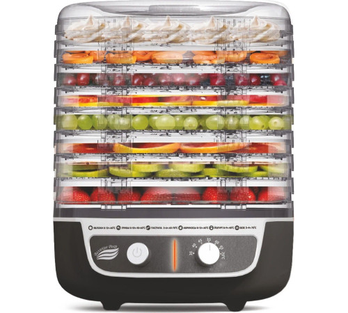 Сушилка для овощей и фруктов Великие Реки Волга-9 черный/белый