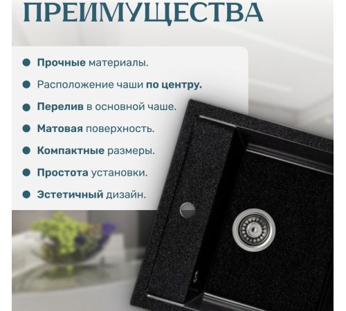 Кухонная мойка Saniteco Terra черный
