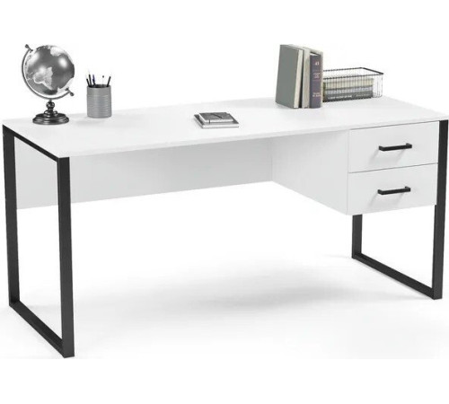 Стол Soma Slava 160x66 белый/черный