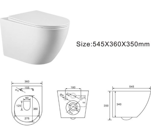 Унитаз подвесной Grado GD-W213R matt