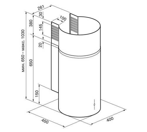 Кухонная вытяжка Krona Tetis 400 4P нержавеющая сталь