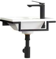 Умывальник Belux Мини-1 HR1240 черный, с каркасом, сифоном, донным клапаном