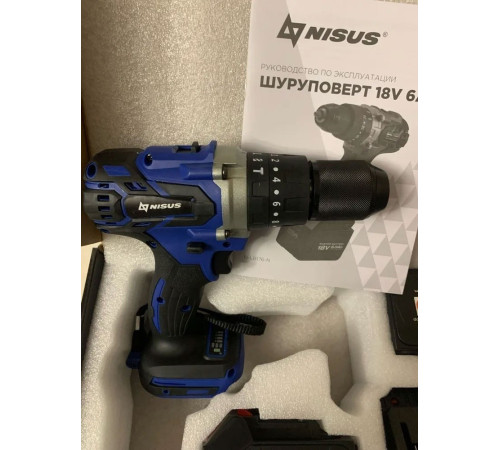Ударная дрель-шуруповерт Nisus N-LB176-N с 2-мя АКБ