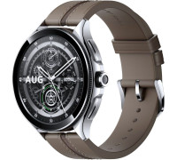 Умные часы Xiaomi Watch 2 Pro LTE серебристый, с коричневым кожаным ремешком, международная версия